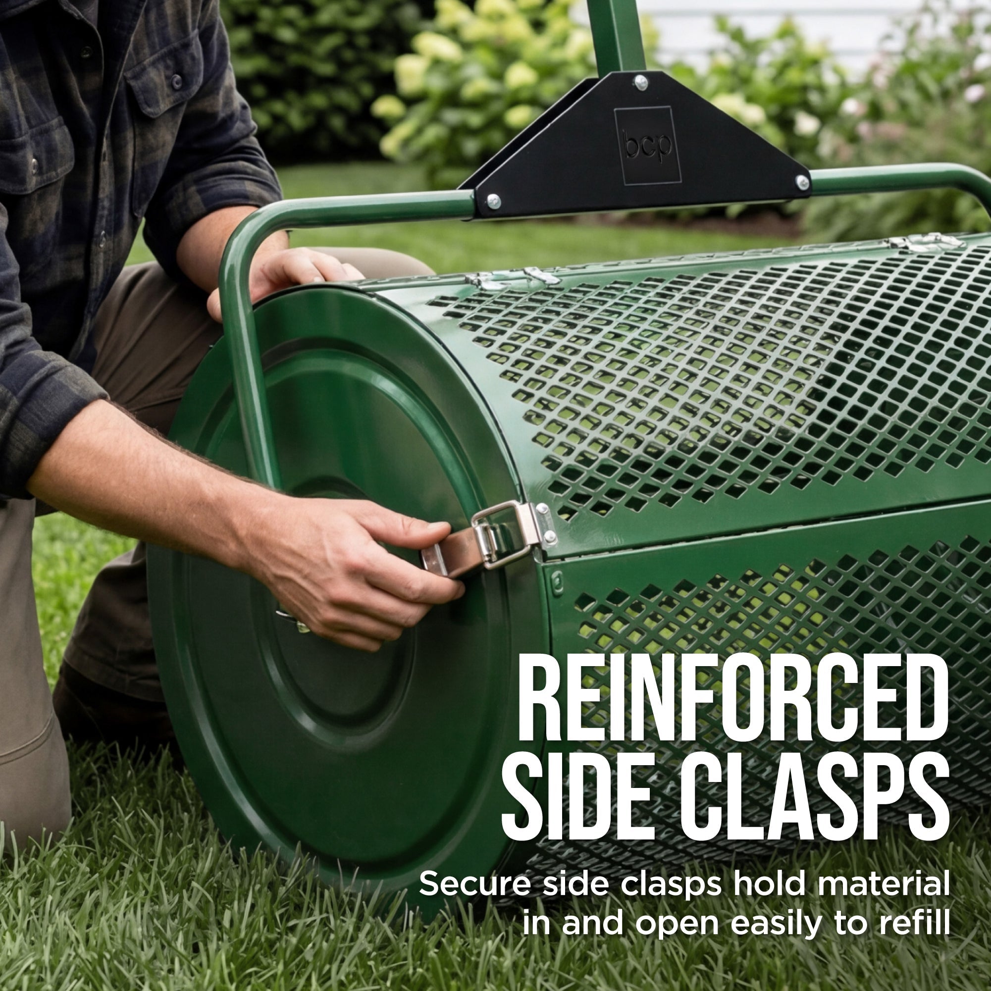 Best Choice Products 24" Compost Spreader, Steel Lawn & Peat Moss Topdresser, Adjustable T-Shaped Handle