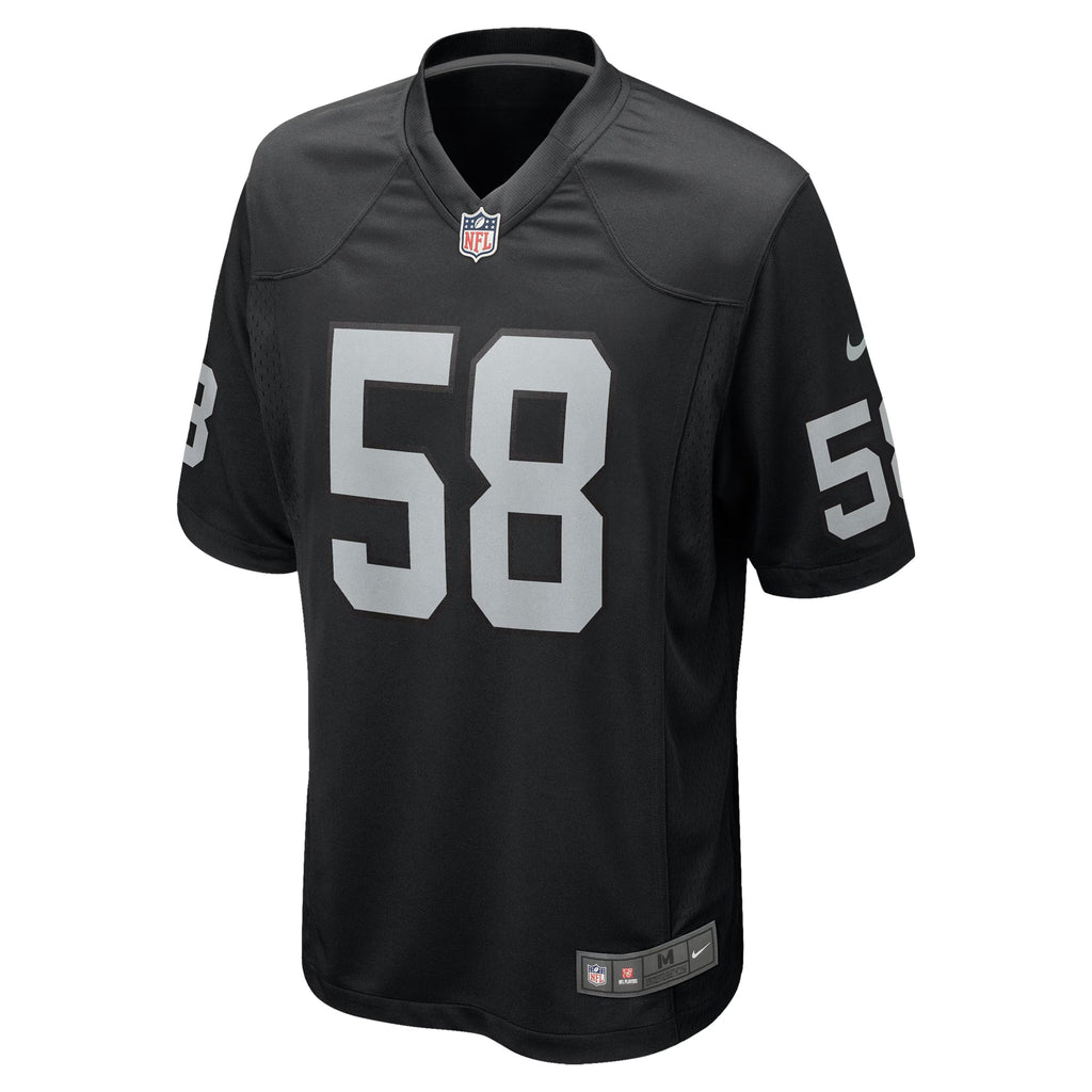 Las Vegas Raiders Jackson Powers-Johnson Black Team Game Jersey