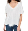 Nina V Neck Tee In Ivory