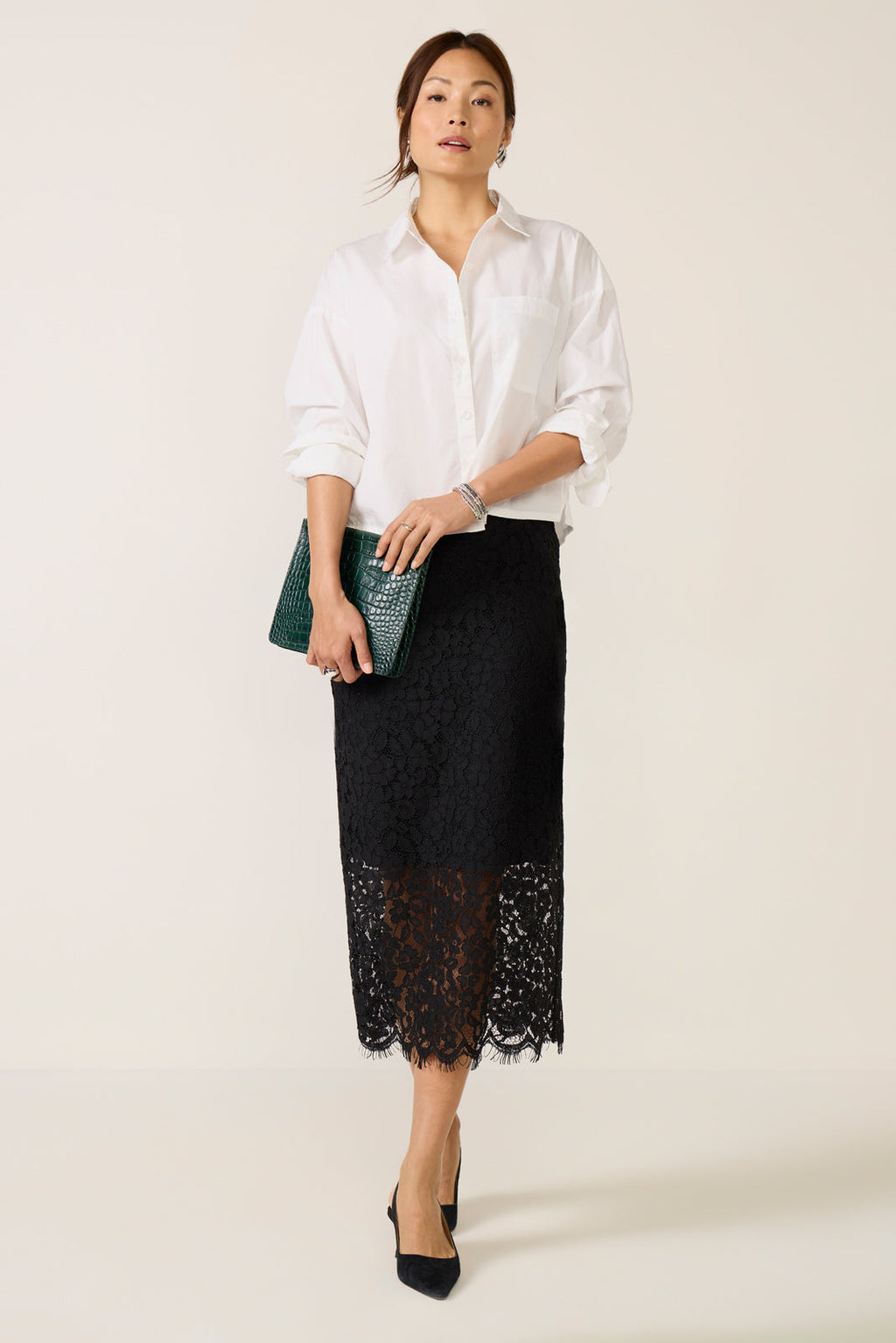 Women's Lace Midi Skirt