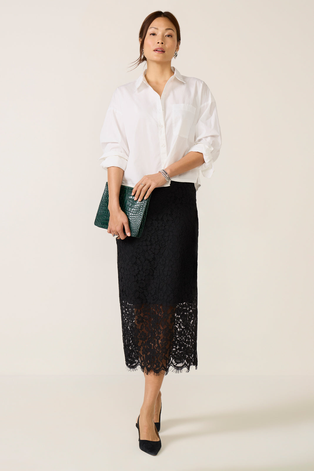 Women's Lace Midi Skirt