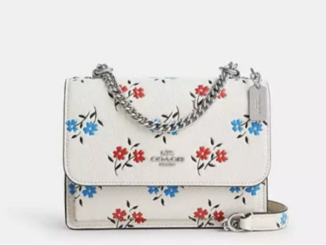 NWT Coach Leather Mini Klare Crossbody Bag With Floral Print