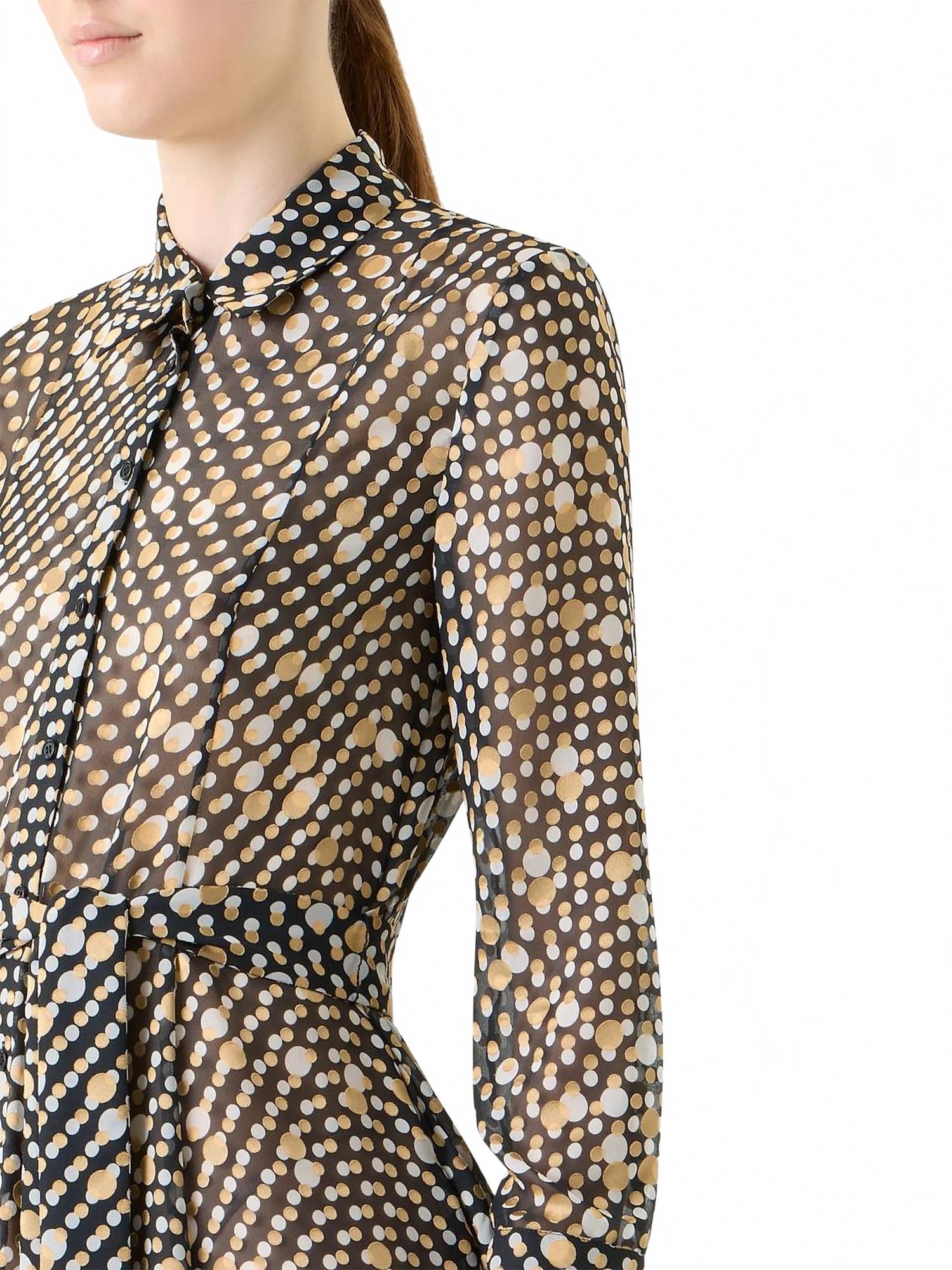 Women's Midi Polka Dot Devore Dress In Black Multi