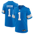 Detroit Lions Number 1 Groom Blue Game Jersey