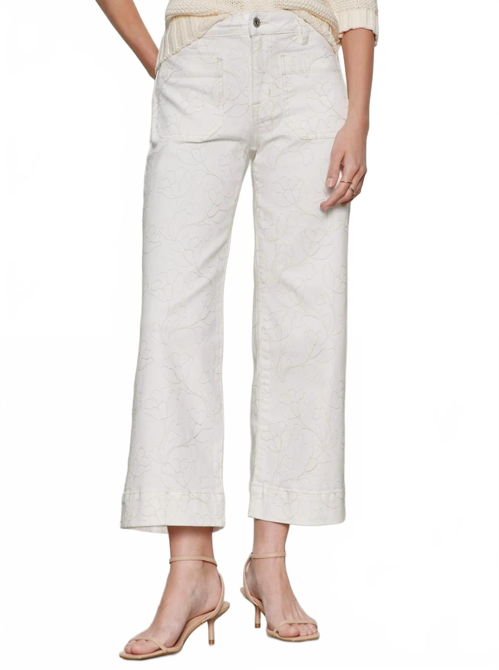 Marine Crop Jeans In Chalk