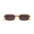 Translucent Beige Acetate Sunglasses With Dark Lenses