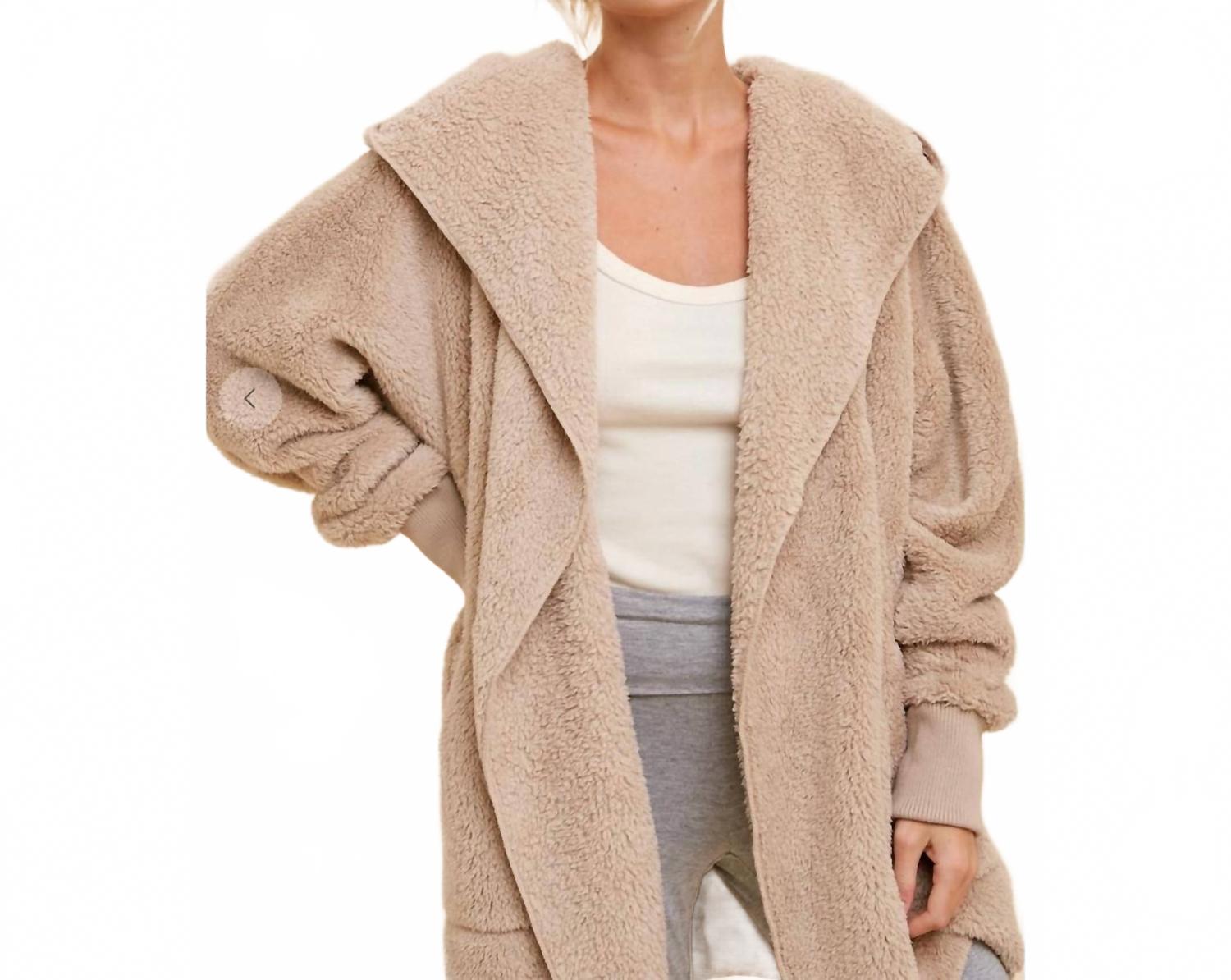 Women's Teddy Bear Jacket In Taupe