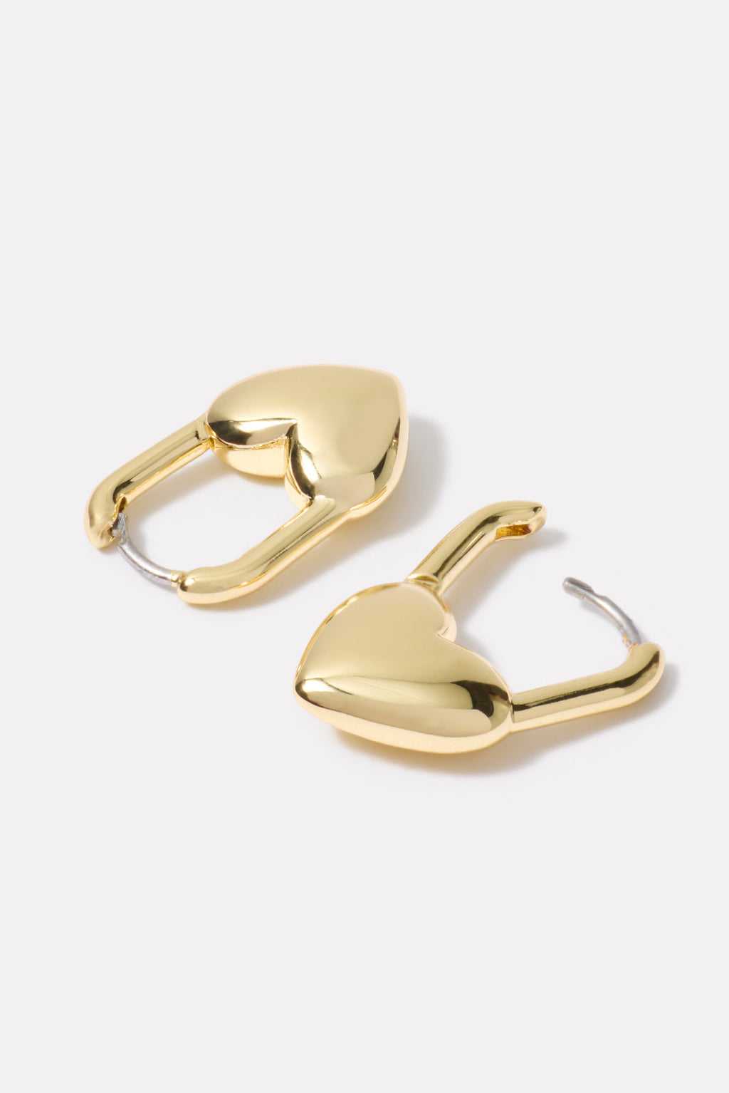 Women's Heart Padlock Huggies
