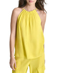 DKNY Halter Crinkle Blouse