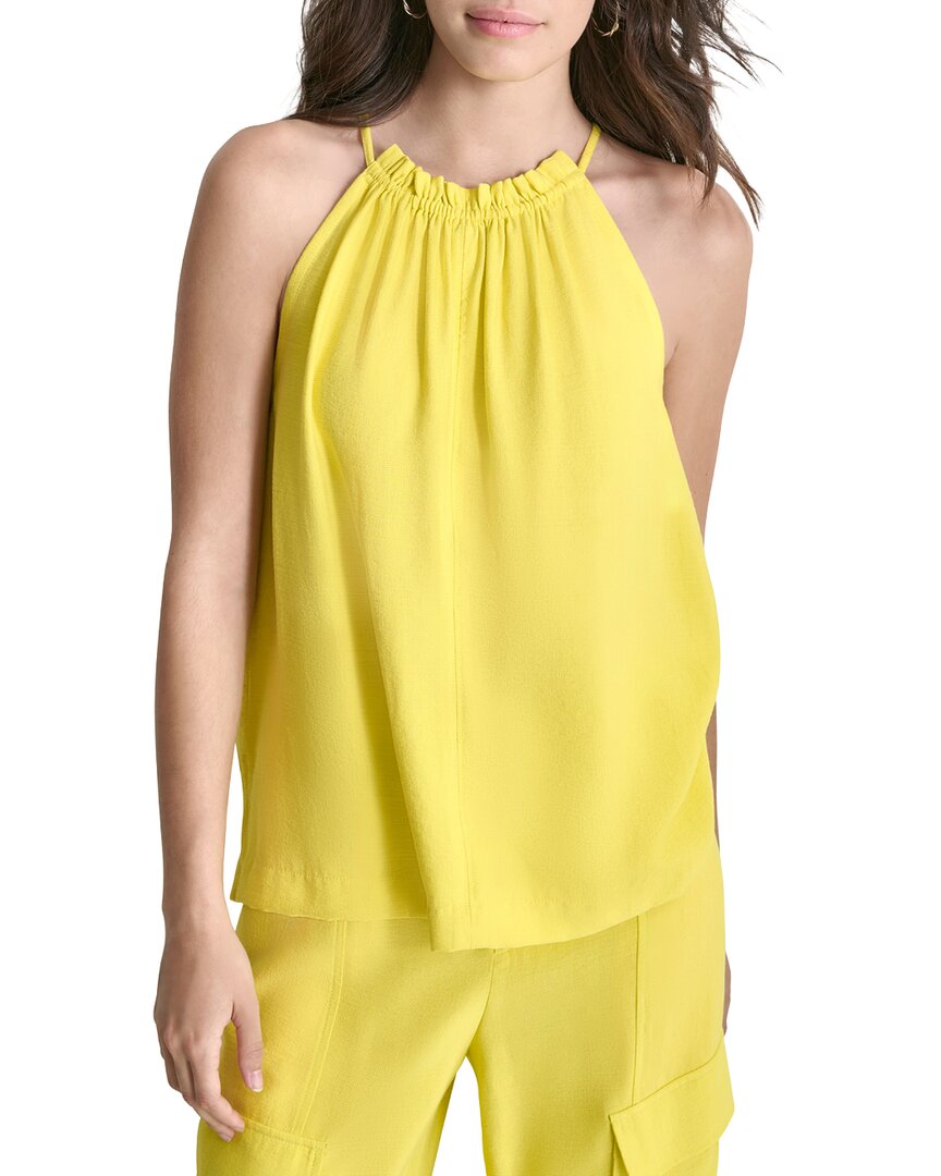 DKNY Halter Crinkle Blouse