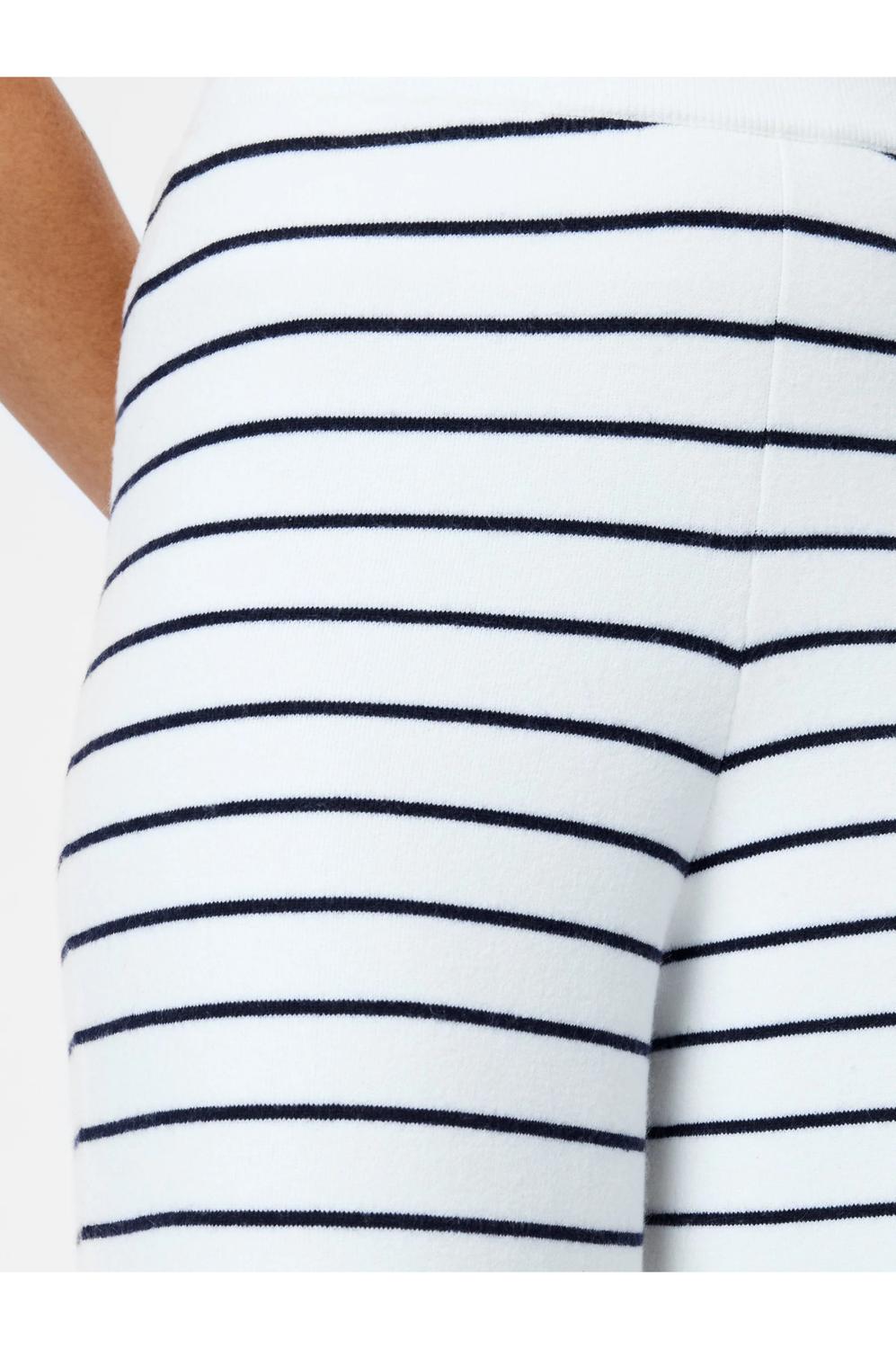 Marley Knit Striped Wide Leg Pants In White
