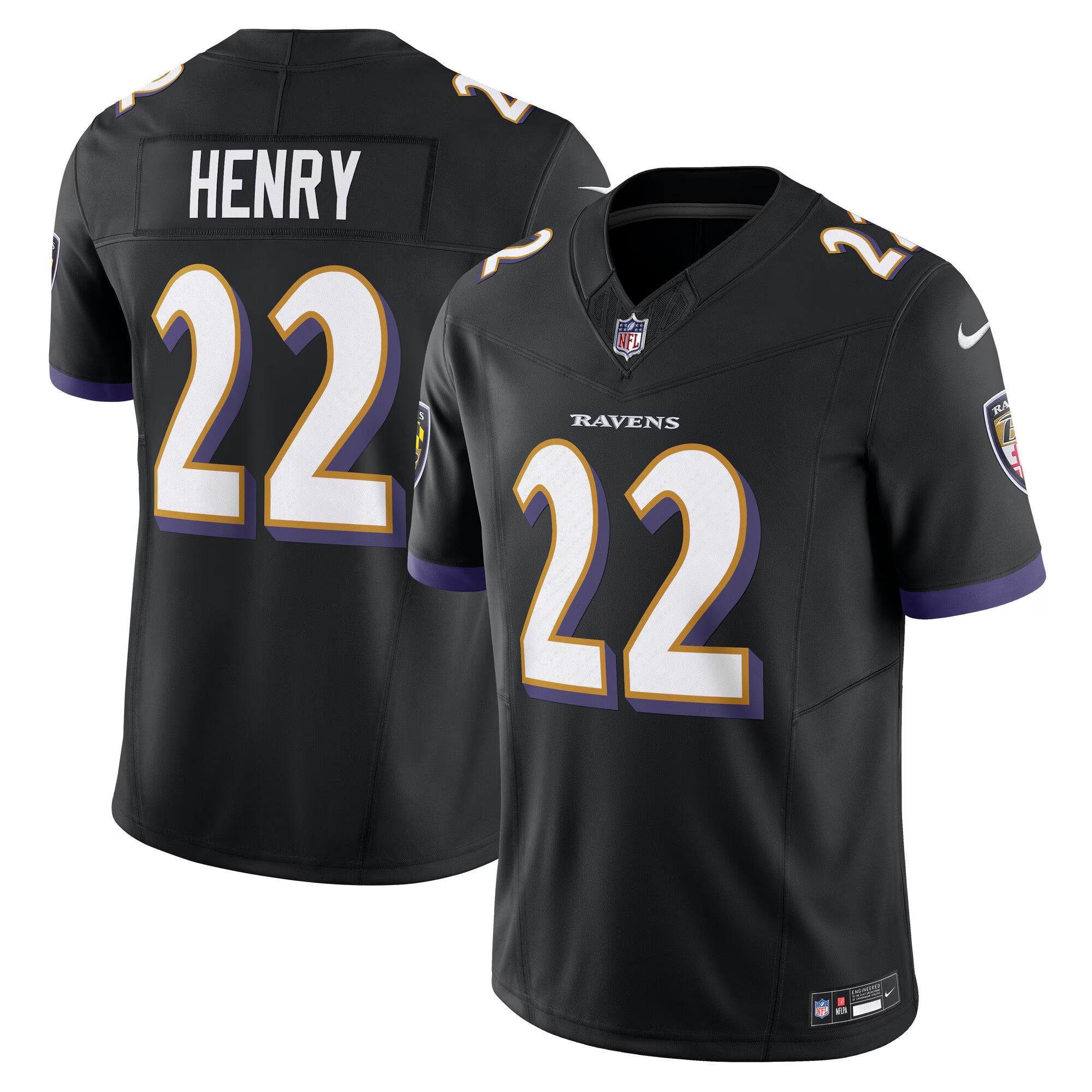Baltimore Ravens Derrick Henry Black Vapor F.U.S.E. Limited Jersey