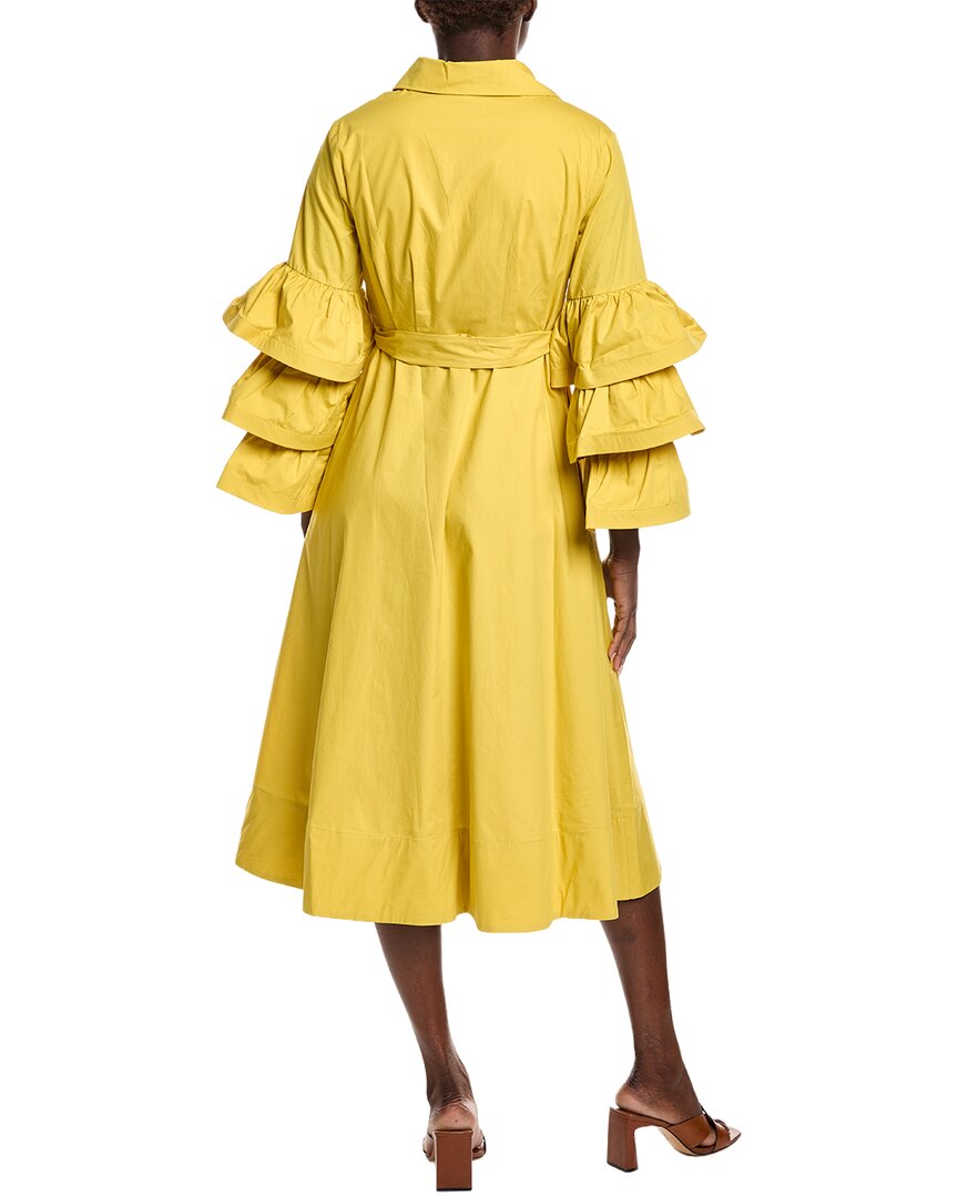 Gracia Layered Sleeve Wrap Midi Dress