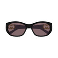 Gg1826Sk Slightly Rounded Rectangular Black Sunglasses