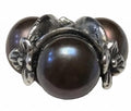 Women's Triple Pearl Bead Charm In Black