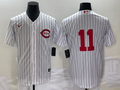Men's Cincinnati Reds Barry Larkin #11 White 2022 MLB at Field of Dreams Game Authentic Player Jersey1