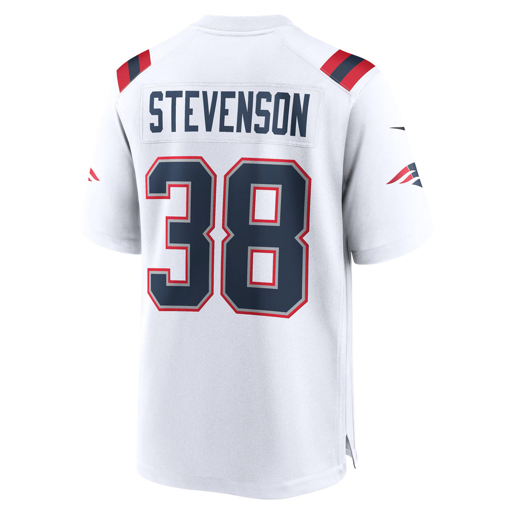 New England Patriots Rhamondre Stevenson White Game Player Jersey
