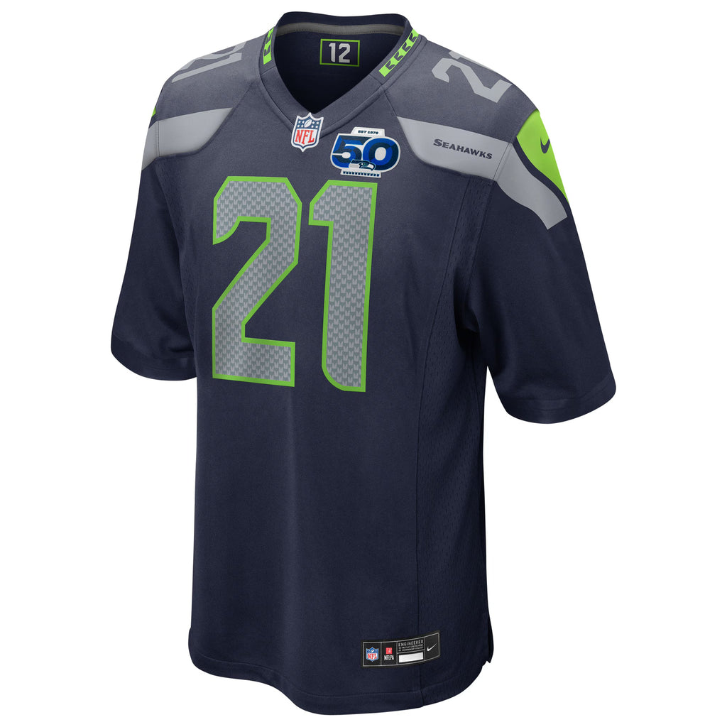 Seattle Seahawks Devon Witherspoon College Navy Team 50th Season Game Jersey