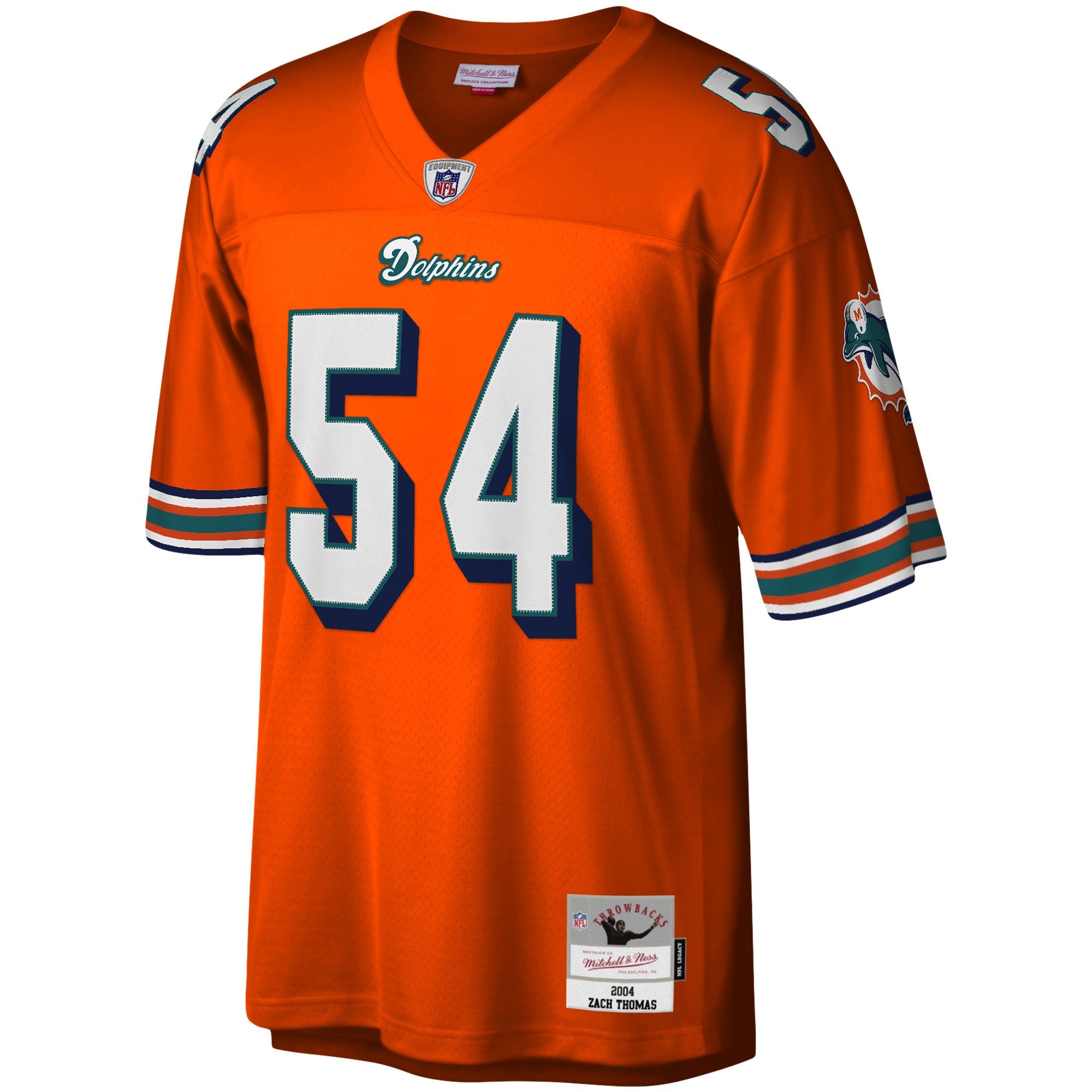 Miami Dolphins Zach Thomas Mitchell & Ness Orange Legacy Replica Jersey