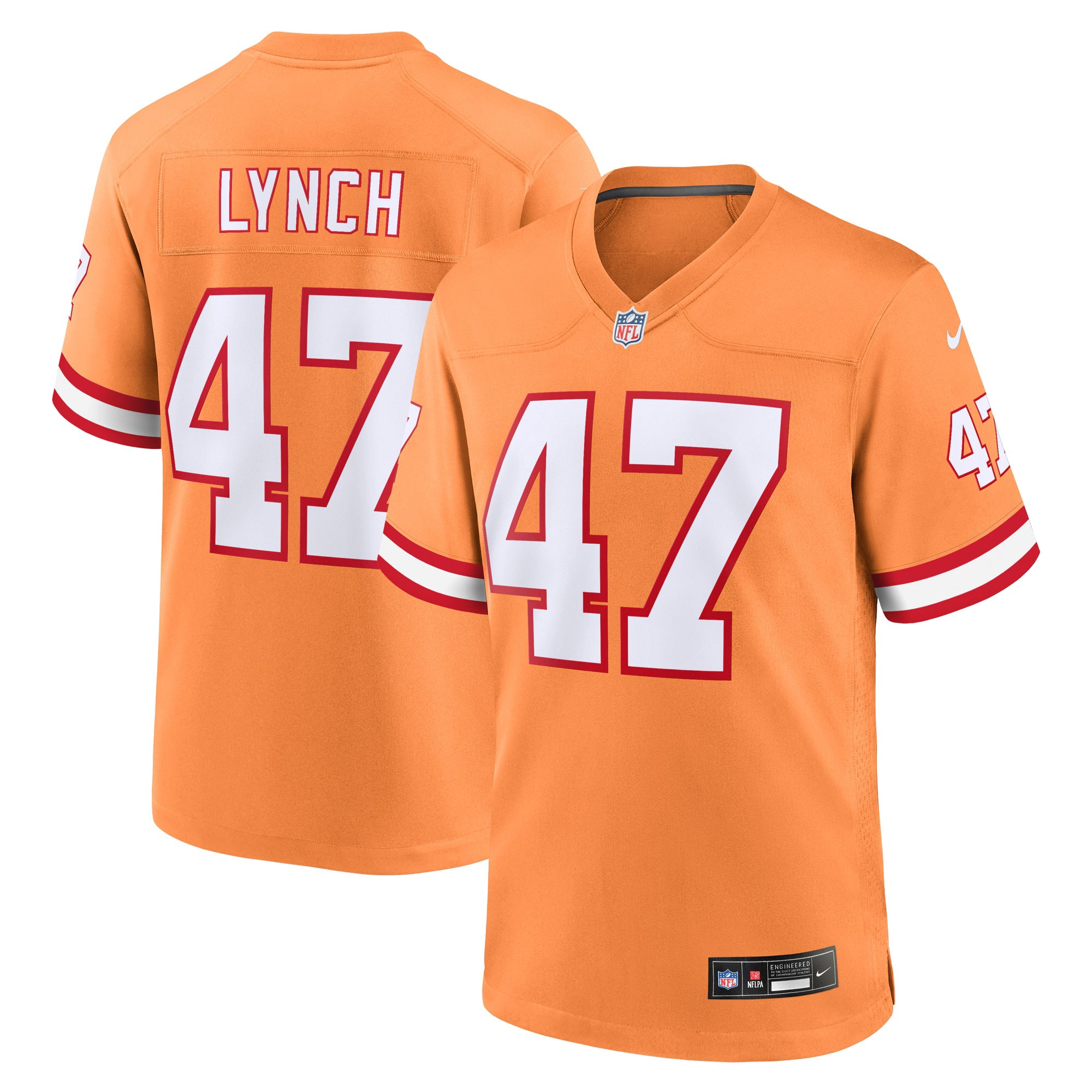 Tampa Bay Buccaneers John Lynch Orange Throwback Game Jersey