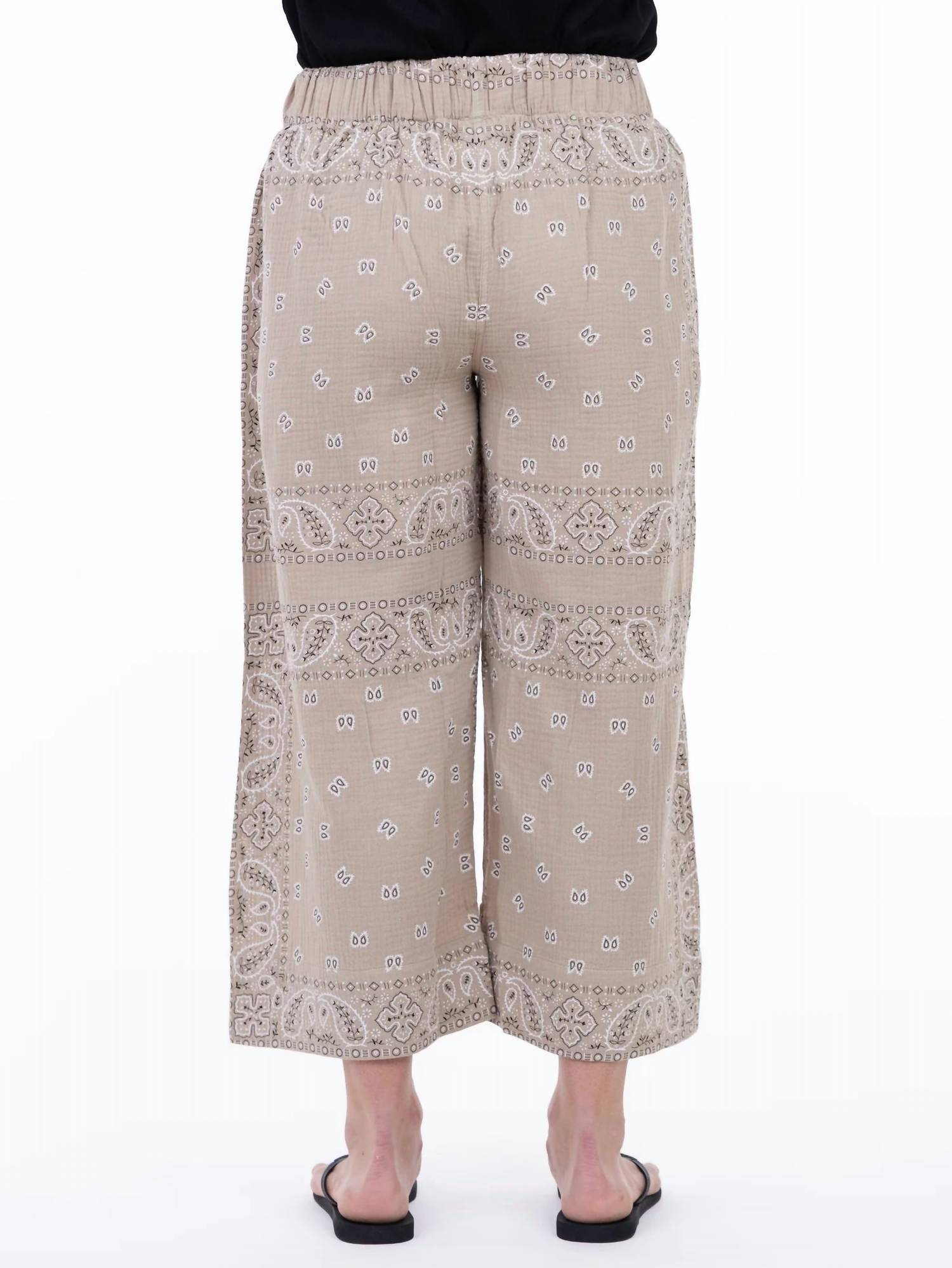 Bandana Crop Pant In Beige