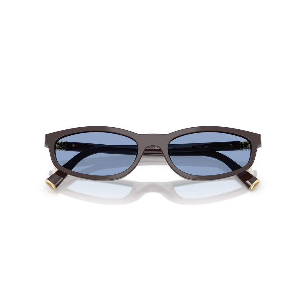 0Mu A06S Rectangular Acetate Sunglasses with Gold Accents
