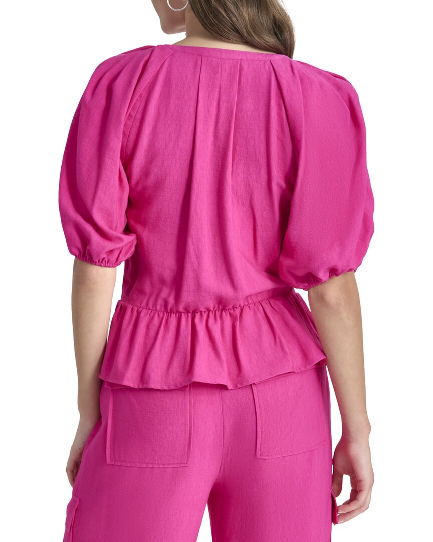 DKNY Zip Front Crinkle Top