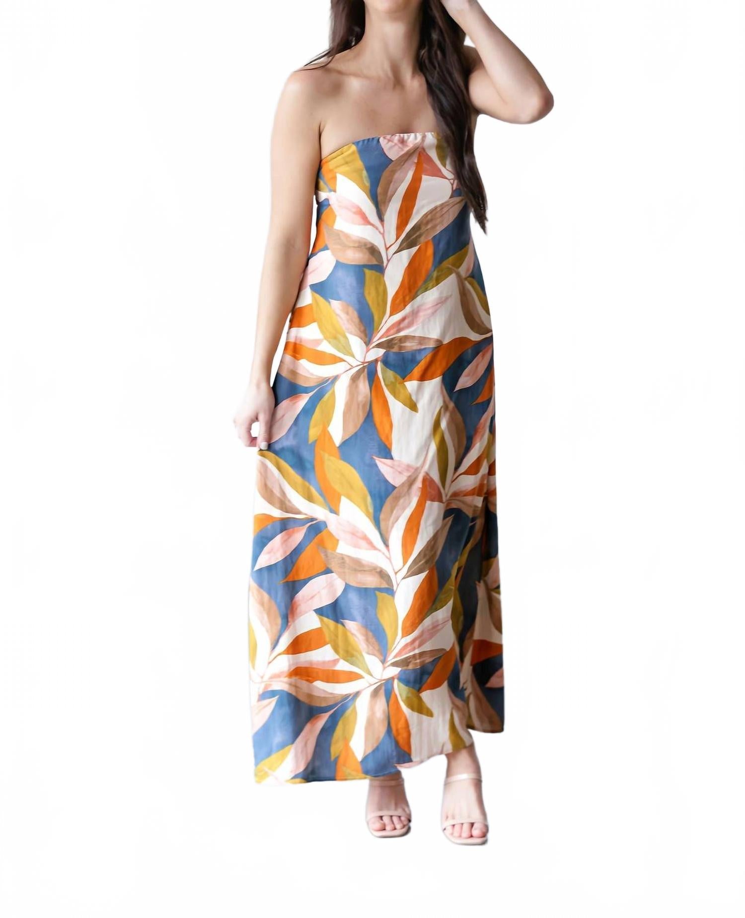 Willow Strapless Dress In Multi