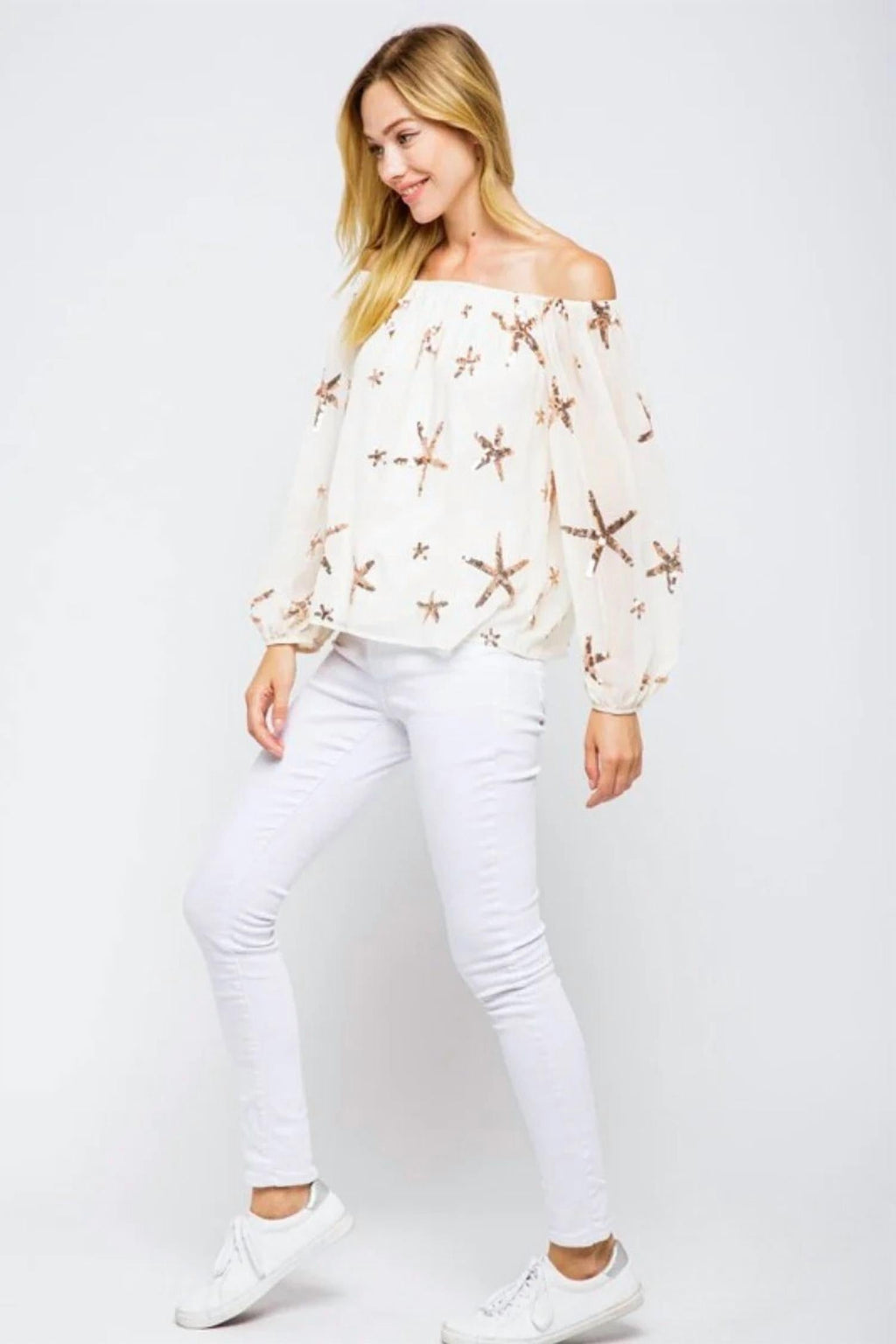 Stargaze Off The Shoulder Top In Ivory