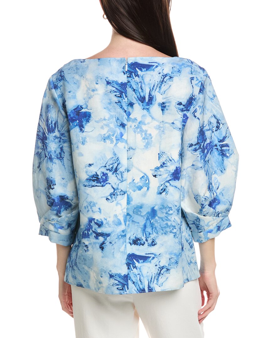 Lafayette 148 New York Balloon Sleeve Silk-Blend Blouse