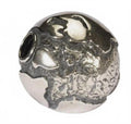 Women's Big Earth Bead Charm In Silver