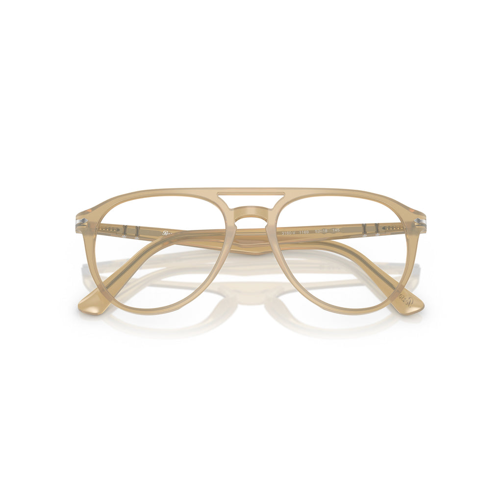 Translucent Beige Acetate Aviator Eyeglasses With Double Bridge