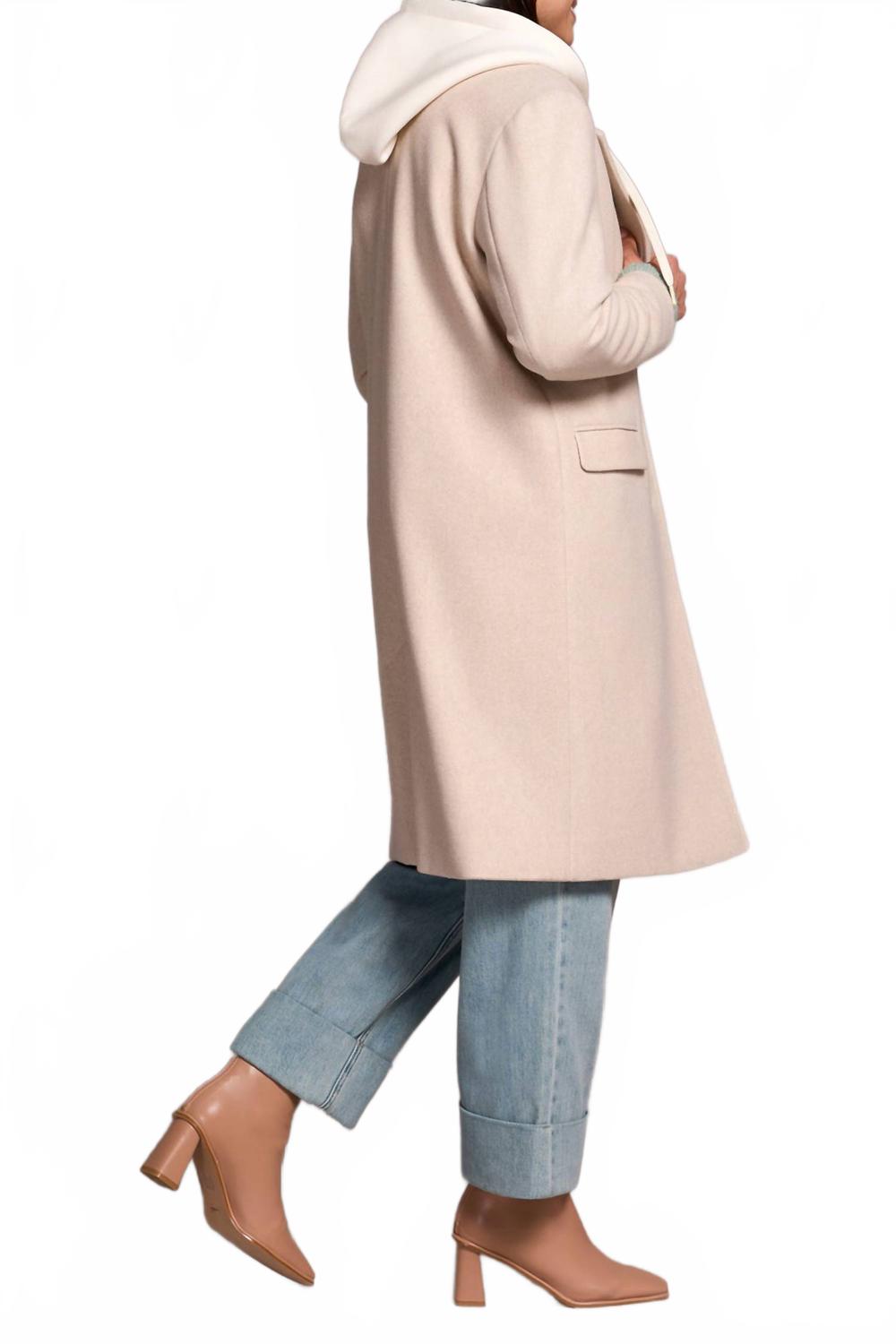 Fooler Hood Trench Coat - Plus In Oatmeal
