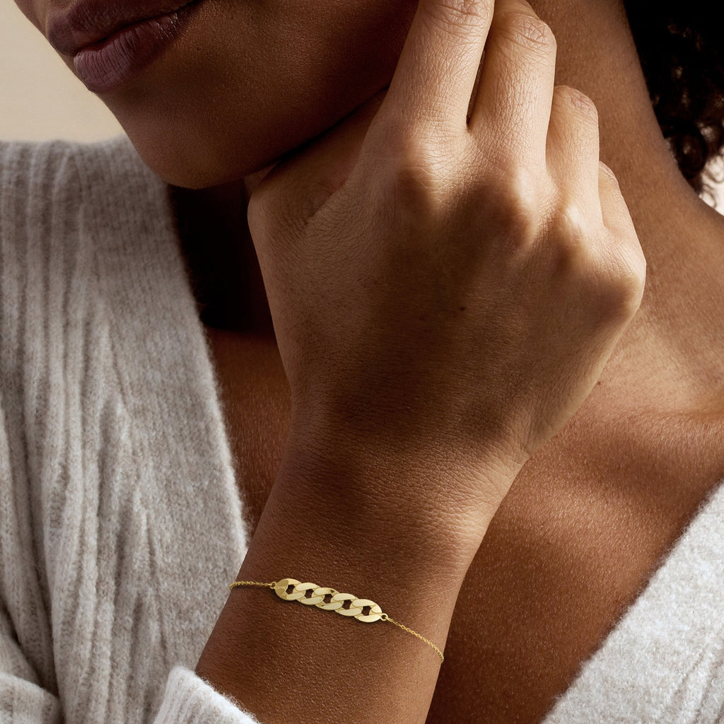 Ross-Simons Italian 10kt Yellow Gold Curb-Link Centerpiece Bracelet