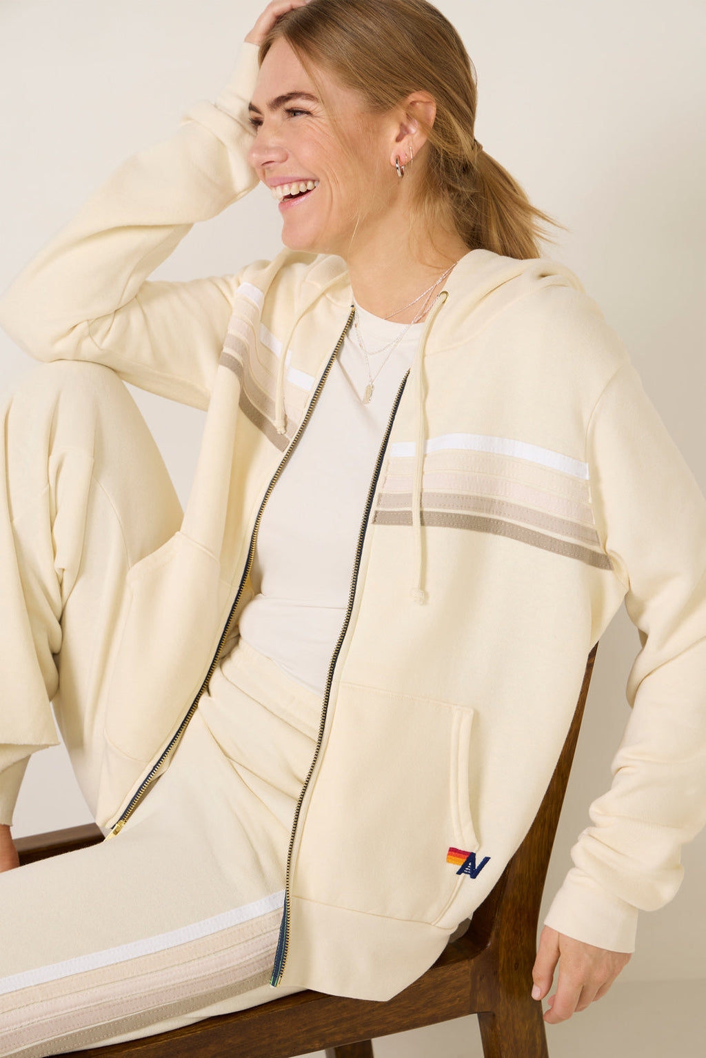 Women's 5 Stripe Zip Hoodie