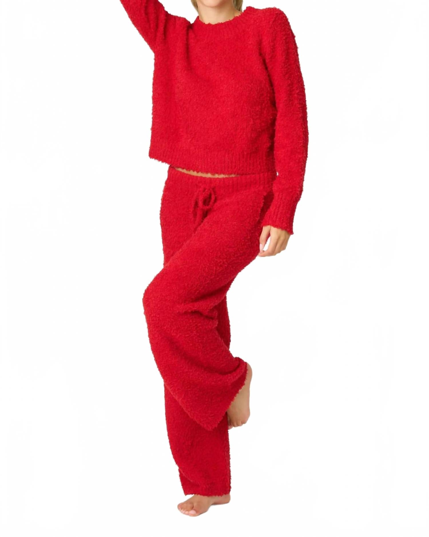 Bundle Up Sweater In Samba Red