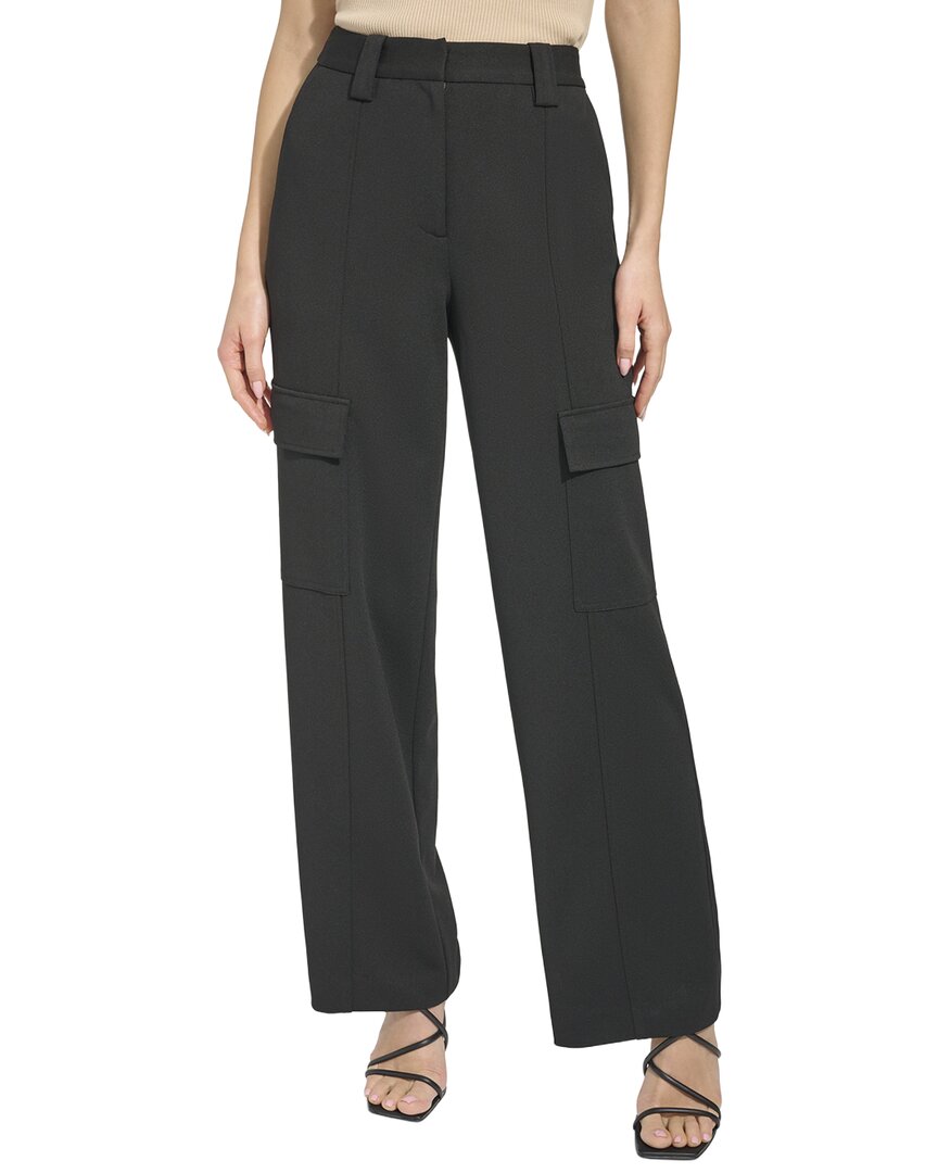 DKNY Straight Leg Crepe Crop Pant