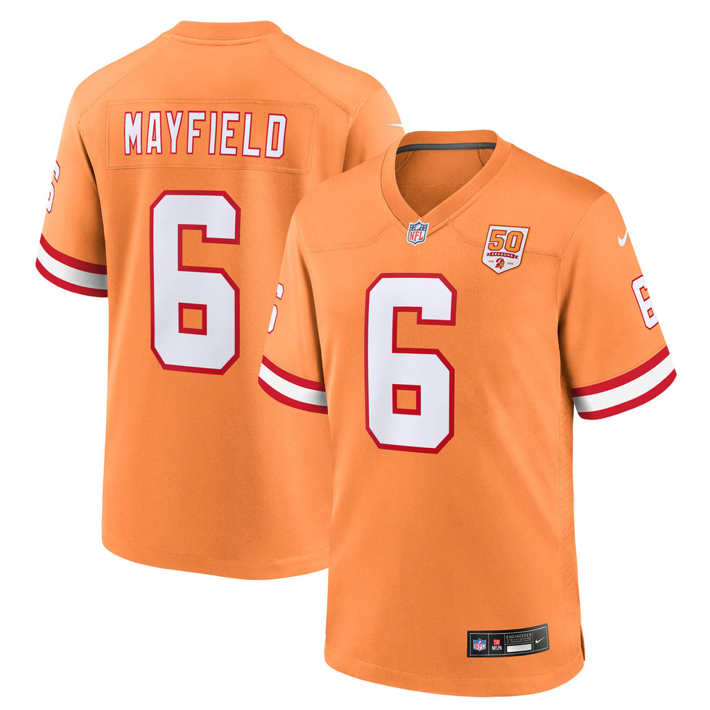 Tampa Bay Buccaneers Baker Mayfield Creamsicle 50th Season Game Jersey