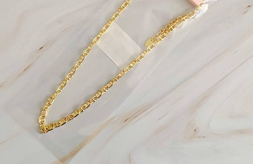 Women's Equestrian Horse Bit Anchor Link Necklace In Gold
