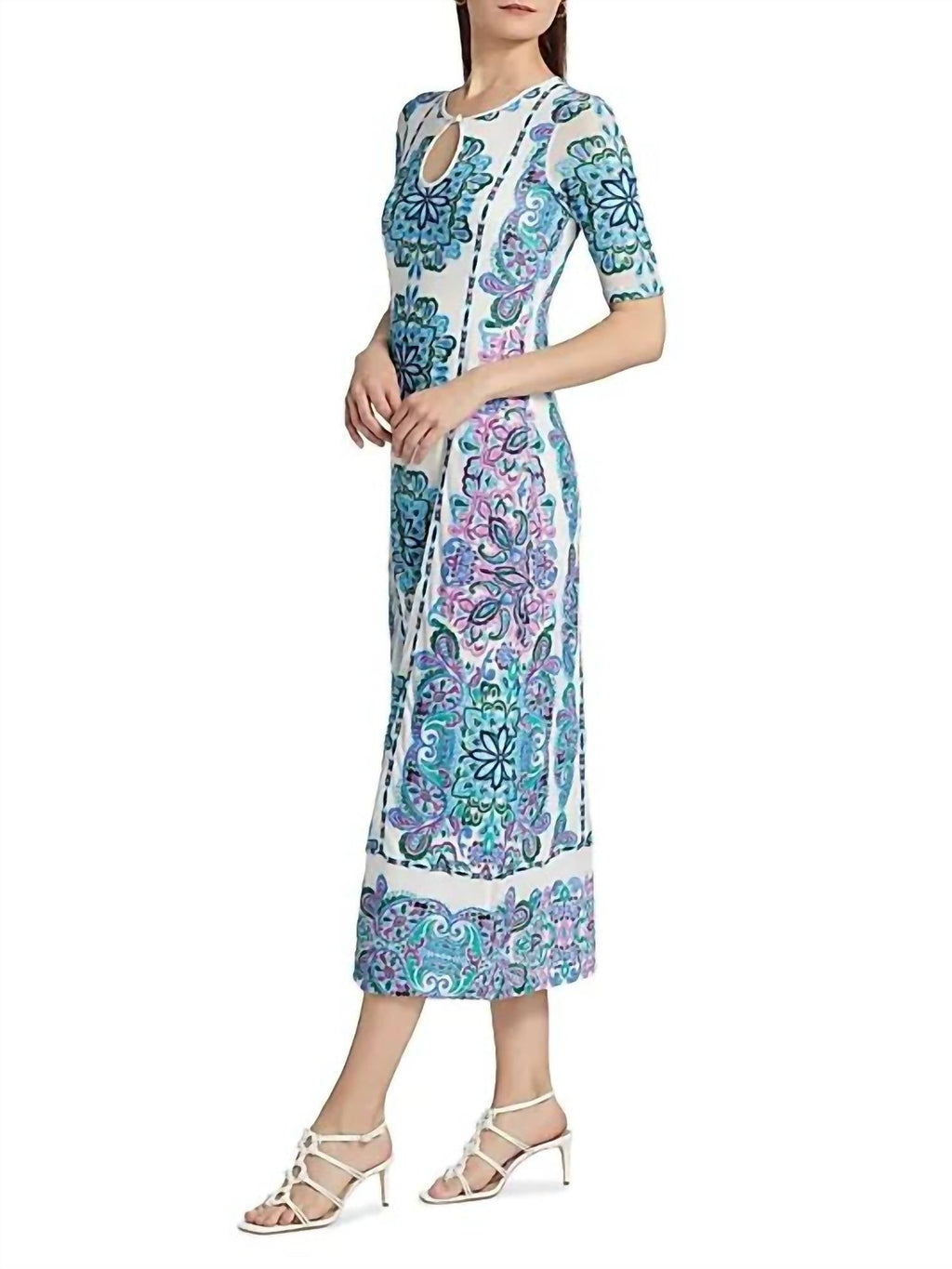 Haddey Mesh Midi Dress In Belmont Sunset