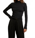 Hayden Luxe Rib Turtleneck Sweater In True Black