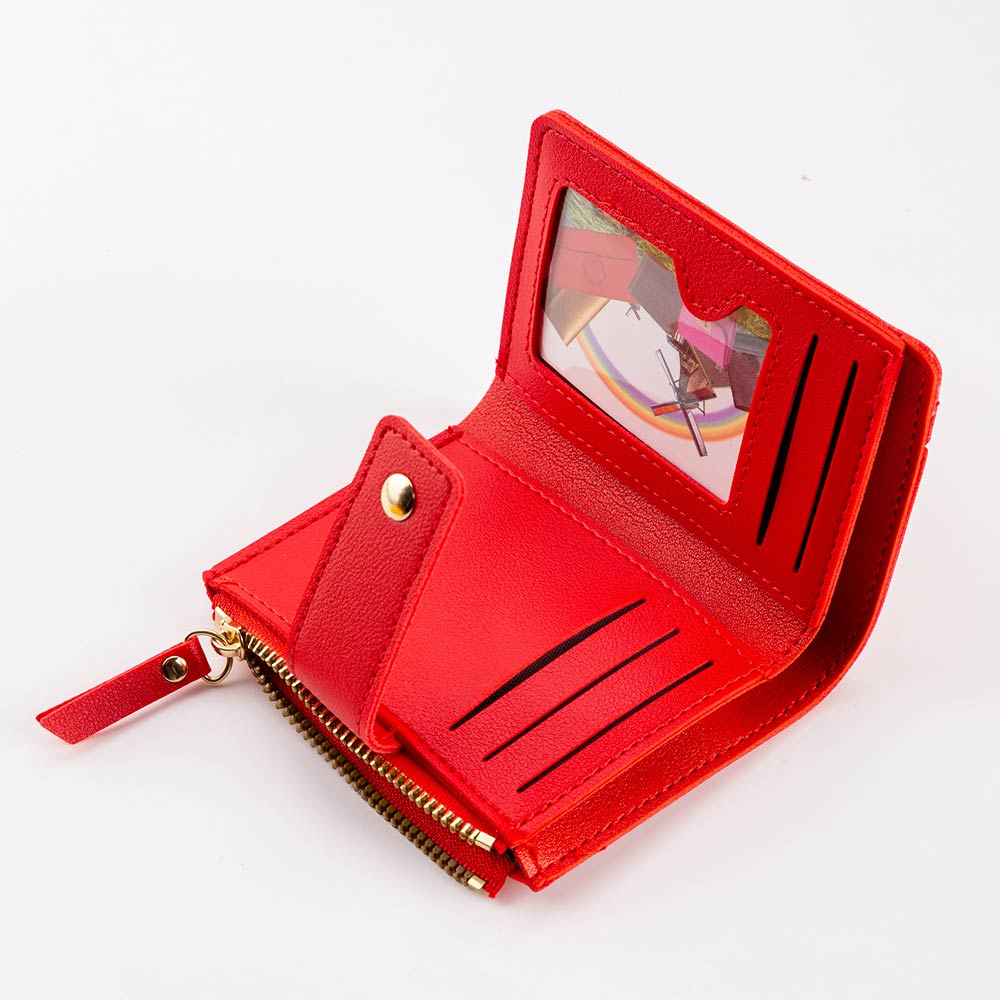 Faux Leather Compact Quilted Flat Wallet