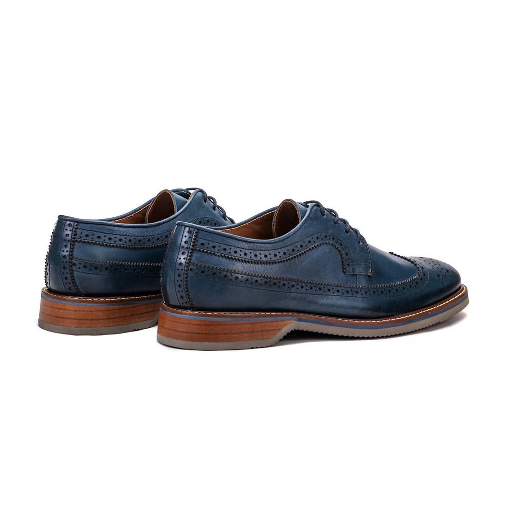 Men's Brasilia Leather Derby Shoes In Blue