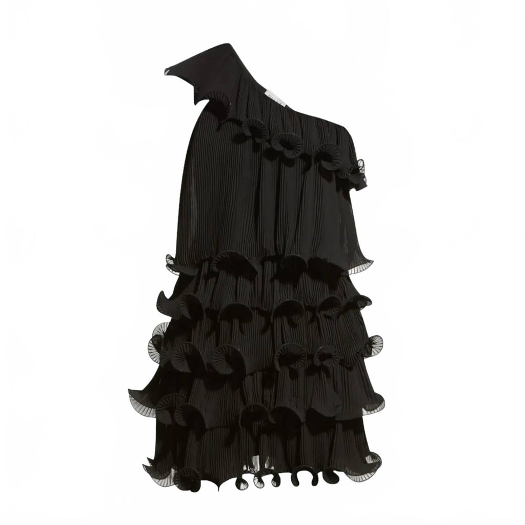 Ruffle Mini Dress In Black