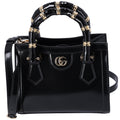 GUCCI Diana Mini Tote Crossbody Bag 832936 Black Leather