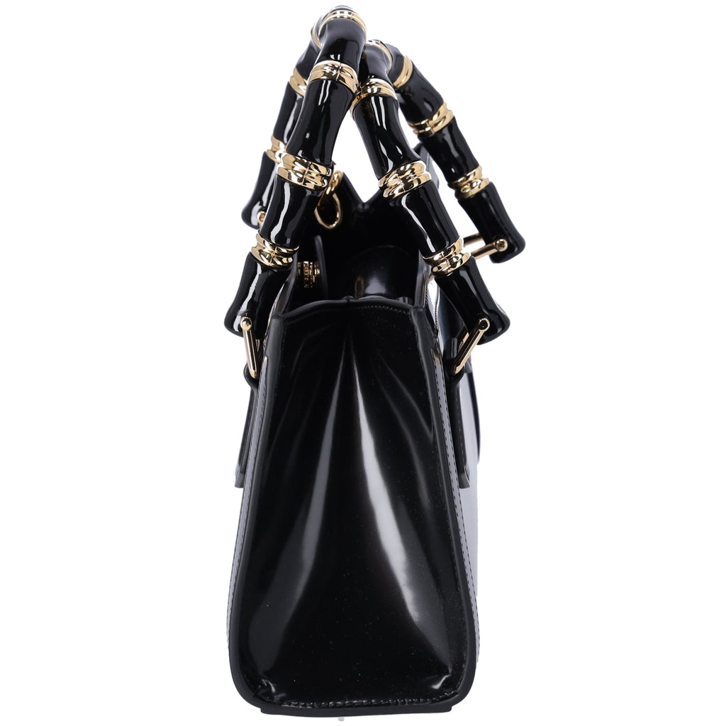 GUCCI Diana Mini Tote Crossbody Bag 832936 Black Leather