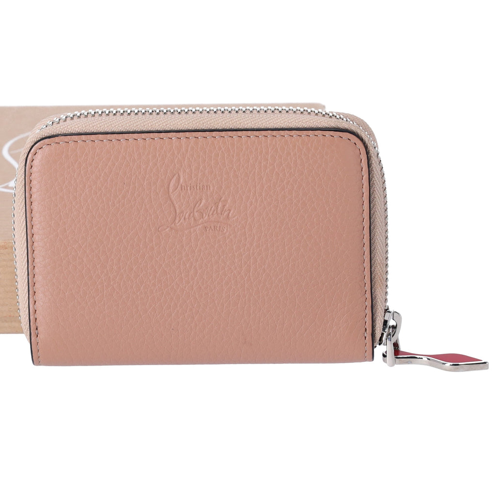 Christian Louboutin Panettone Coin Case 3175223 Beige Gold Leather Studs
