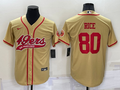 Men's San Francisco 49ers Jerry Rice #80 Gold Game jersey Joint Edition