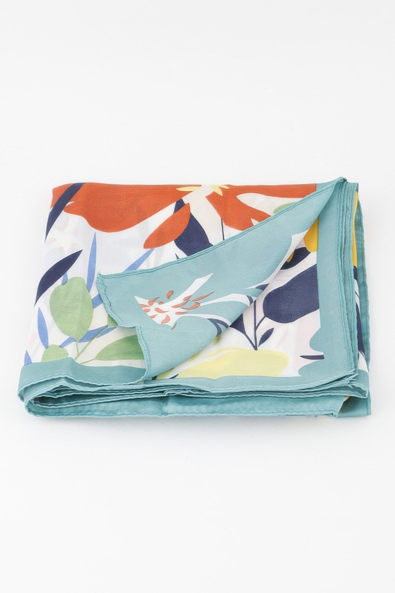 Vibrant Bloom Print Soft Draped Scarf