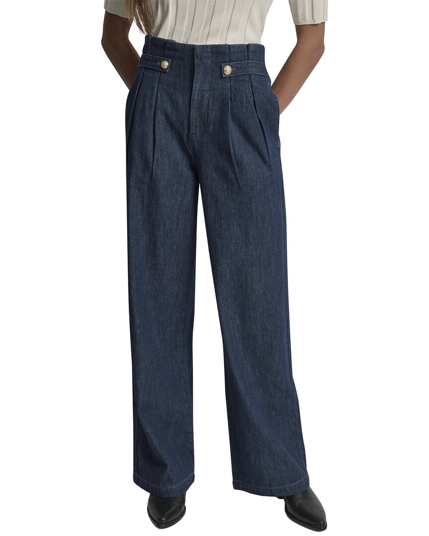 DKNY High Rise Carmine Wash Wide Leg Jean